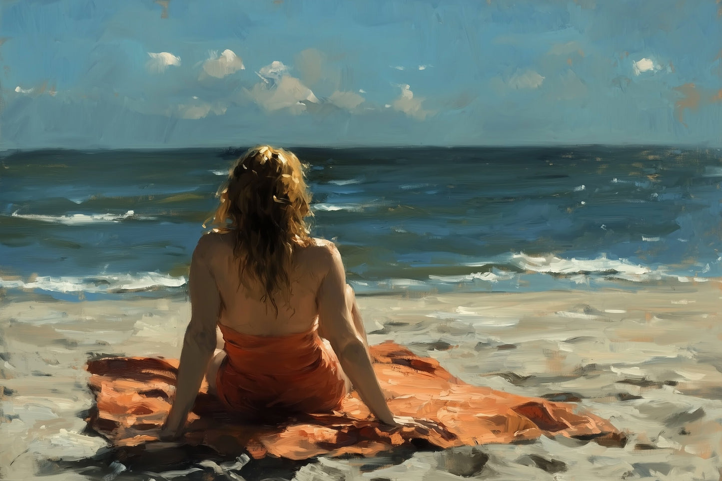 Vrouw op strand