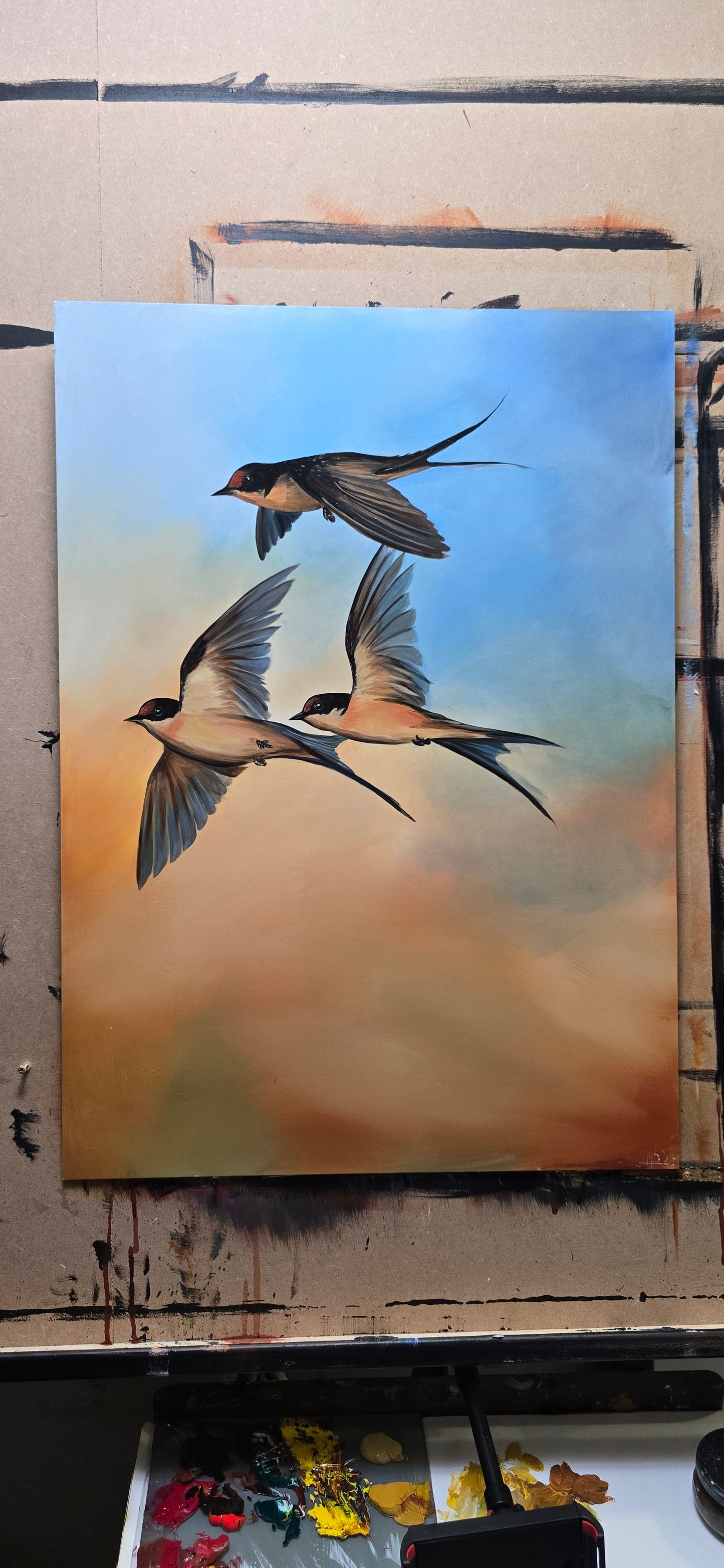 Swallows in Flight